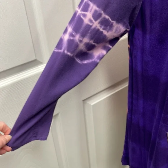 Blue Cactus Tie Dye Boho Oversized Cardigan Jacket - Picture 5 of 9